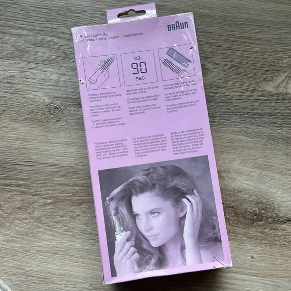 Braun Curl’n Go 3/4” Cordless Curling Iron & Brush w/Energy Cell NIP Vintage - Picture 2 of 12
